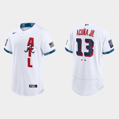 Atlanta Atlanta Braves #13 Ronald Acuna Jr. 2021 All Star Game Authentic White Jersey Men's