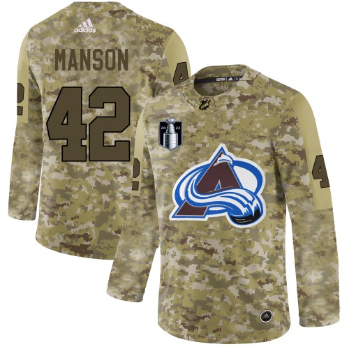 Adidas Colorado Avalanche #42 Josh Manson Camo 2022 Stanley Cup Final Patch Authentic Stitched Jersey Men's
