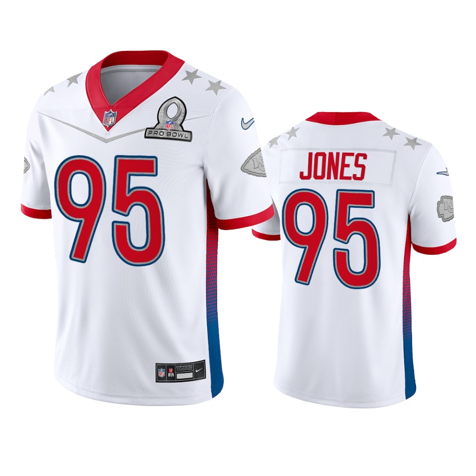 Chiefs #95 Chris Jones Men's 2022 AFC Pro Bowl Game Jersey White