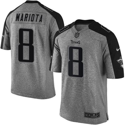 Tennessee Titans #8 Marcus Mariota Gray Men's Stitched Limited Gridiron Gray Jersey Men's