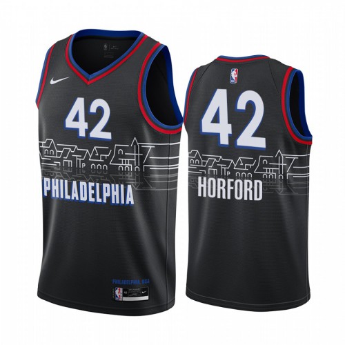 Philadelphia 76ers #42 Al Horford Black Swingman 2020-21 City Edition Jersey Mens