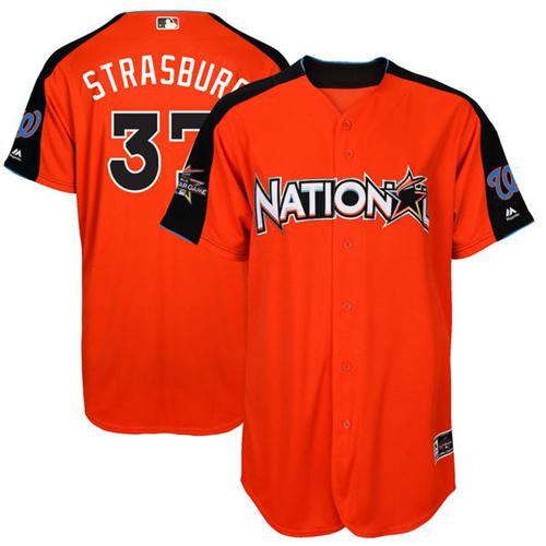 Washington Nationals #37 Stephen Strasburg Orange 2017 All-Star National League Stitched Jersey Men's