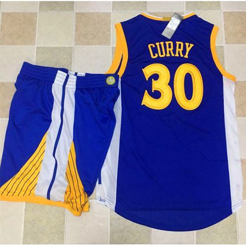 Golden State Warriors #30 Stephen Curry Blue A Set Stitched Jersey Mens
