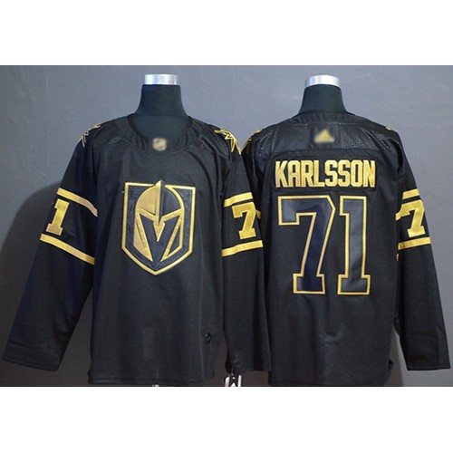 Adidas Golden Vegas Golden Knights #71 William Karlsson Black/Gold Authentic Stitched Jersey Men's