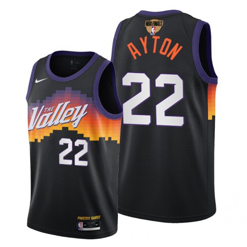 Phoenix Suns #22 Deandre Ayton Youth 2021 Finals Bound City Edition Jersey Black Youth
