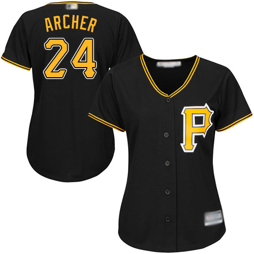 Pittsburgh Pirates #24 Chris Archer Black Alternate Women's Stitched Jersey Womens