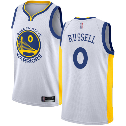 Golden State Warriors #0 DAngelo Russell White Swingman Association Edition Jersey Mens
