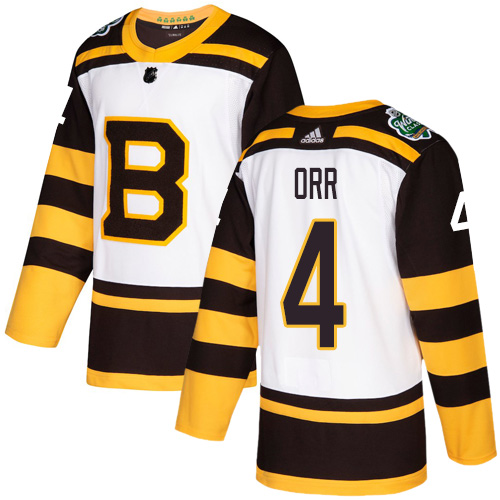 Adidas Boston Bruins #4 Bobby Orr White Authentic 2019 Winter Classic Youth Stitched Jersey Youth