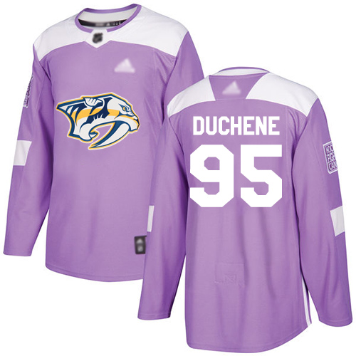 Adidas Nashville Predators #95 Matt Duchene Purple Authentic Fights Cancer Stitched Youth Jersey Youth