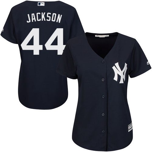New York Yankees #44 Reggie Jackson Navy Blue Alternate Women's Stitched Jersey Womens
