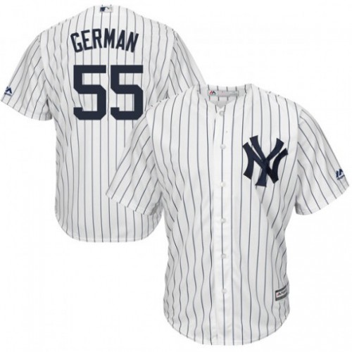 New York Yankees #55 Domingo German White Strip New Cool Base Stitched Jersey Men's