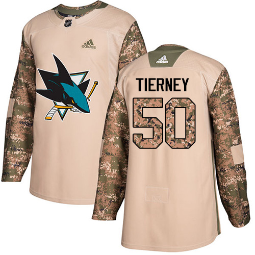 Adidas San Jose Sharks #50 Chris Tierney Camo Authentic 2017 Veterans Day Stitched Jersey Men's
