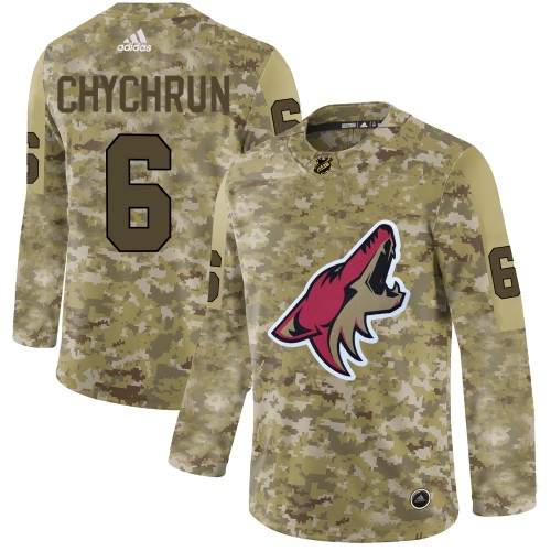 Adidas Arizona Coyotes #6 Jakob Chychrun Camo Authentic Stitched Jersey Men's