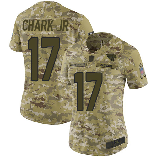 Jacksonville Jaguars #17 DJ Chark Jr Camo Women's Stitched Limited 2018 Salute to Service Jersey Womens