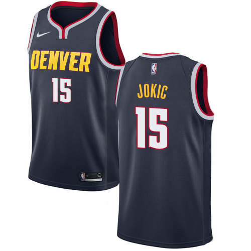 Denver Nuggets #15 Nikola Jokic Navy Womens Swingman Icon Edition Jersey Womens