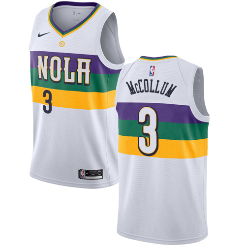 New Orleans Pelicans #3 C.J. McCollum White Youth Swingman City Edition 2018/19 Jersey Youth
