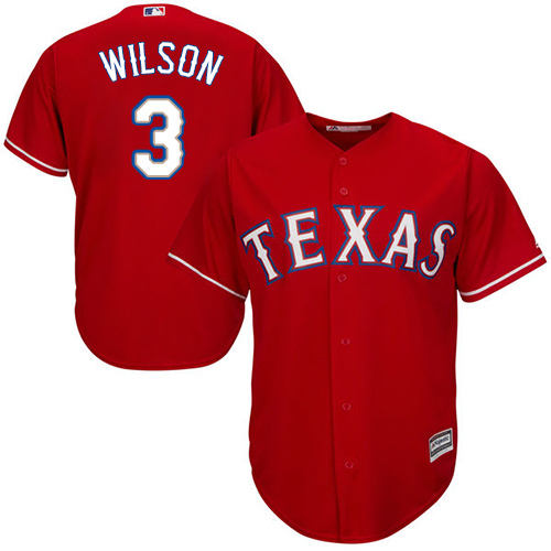 Texas Rangers #3 Russell Wilson Red Cool Base Stitched Youth Jersey Youth