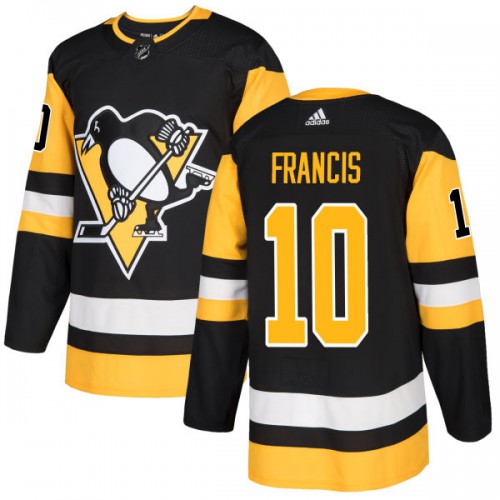 Adidas Pittsburgh Penguins #10 Ron Francis Black Home Authentic Stitched Jersey Men's