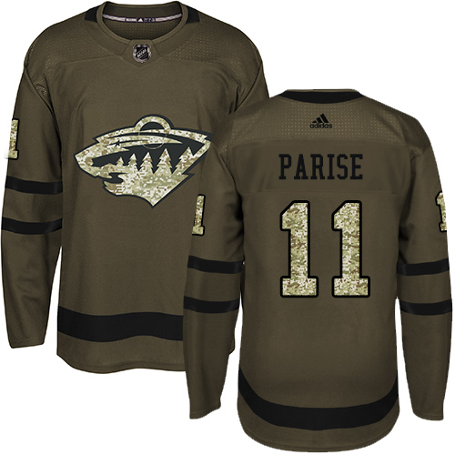 Adidas Minnesota Wild #11 Zach Parise Green Salute to Service Stitched Jersey Men's