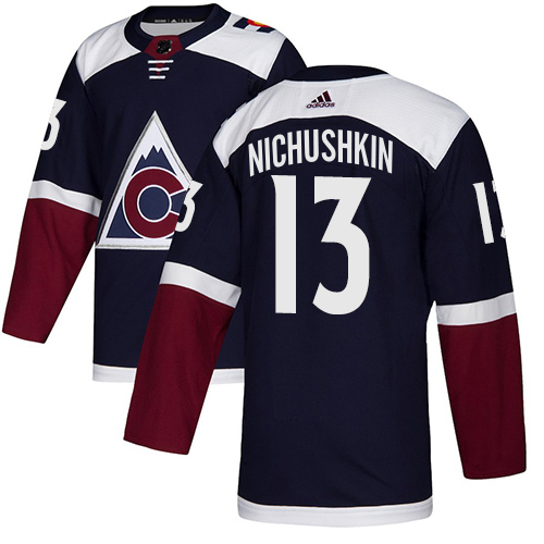 Adidas Colorado Avalanche #13 Valeri Nichushkin Navy Alternate Authentic Stitched Jersey Men's