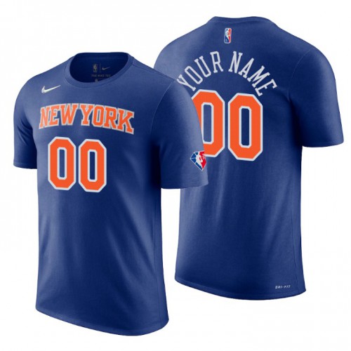 New York Knickss Custom Blue Men's 2021-22 75th Anniversary Diamond T-Shirt