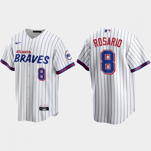 Atlanta Atlanta Braves #8 Eddie Rosario White Men's 2021 City Connect Replica Jersey Men's