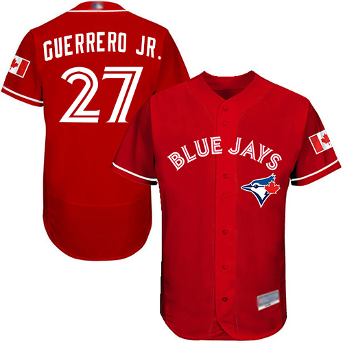 Toronto Blue Jays #27 Vladimir Guerrero Jr. Red Flexbase Authentic Collection Canada Day Stitched Jersey Men's