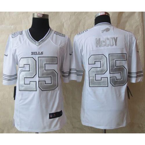 Buffalo Bills #25 LeSean McCoy White Men's Stitched Limited Platinum Jersey Men's