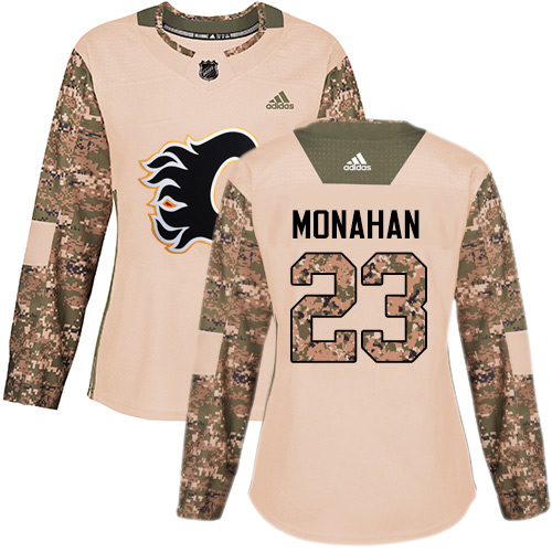 Adidas Calgary Flames #23 Sean Monahan Camo Authentic 2017 Veterans Day Women's Stitched Jersey Womens