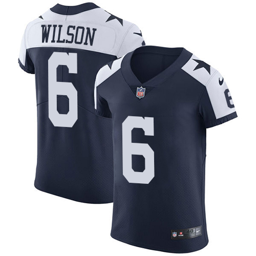 Cowboys #6 Donovan Wilson Navy Blue Thanksgiving Men's Stitched Vapor Untouchable Throwback Elite Jersey