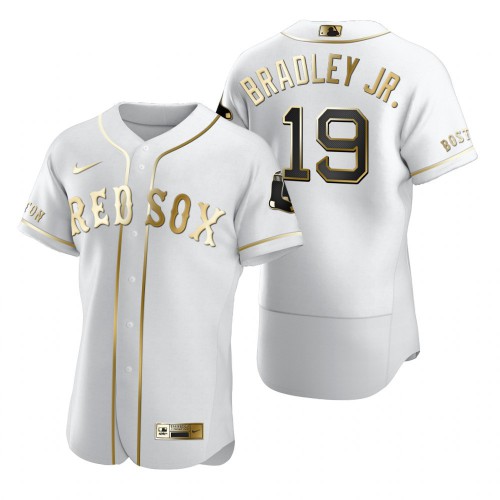 Boston Boston Red Sox #19 Jackie Bradley Jr. White Men's Authentic Golden Edition Jersey Men's
