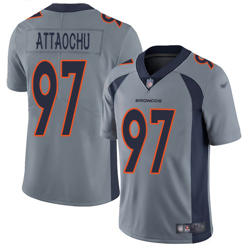 Denver Broncos #97 Jeremiah Attaochu Gray Men's Stitched Limited Inverted Legend Jersey Men's
