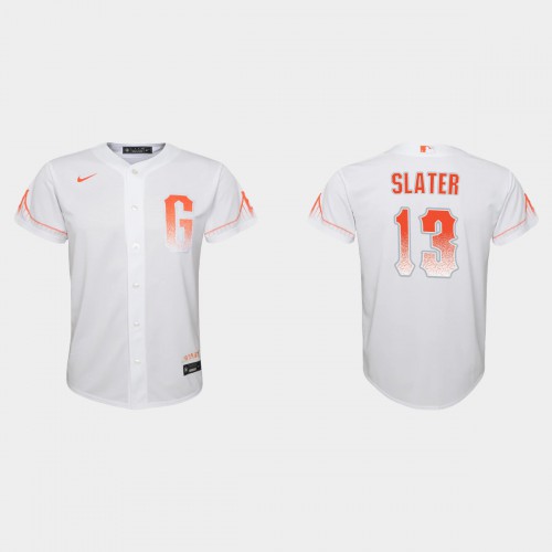 San Francisco San Francisco Giants #13 Austin Slater Youth 2021 City Connect White Jersey Youth