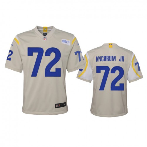 Los Angeles Los Angeles Rams #72 Tremayne Anchrum Jr. Youth Game Jersey - Bone Youth