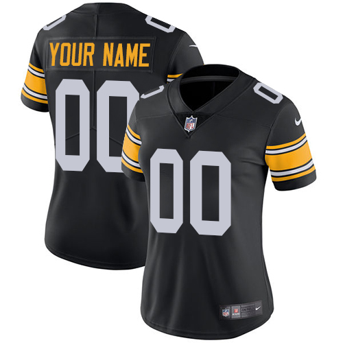 Pittsburgh Steelers Customized Black Alternate Stitched Vapor Untouchable Limited Women's Jersey