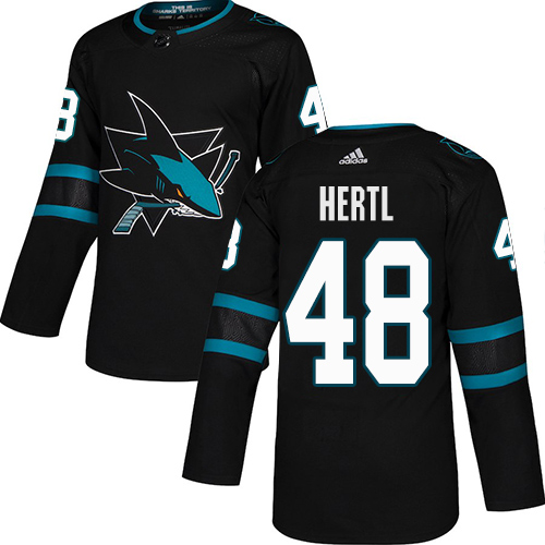 Adidas San Jose Sharks #48 Tomas Hertl Black Alternate Authentic Stitched Youth Jersey Youth
