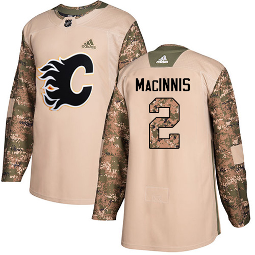 Adidas Calgary Flames #2 Al MacInnis Camo Authentic 2017 Veterans Day Stitched Jersey Men's