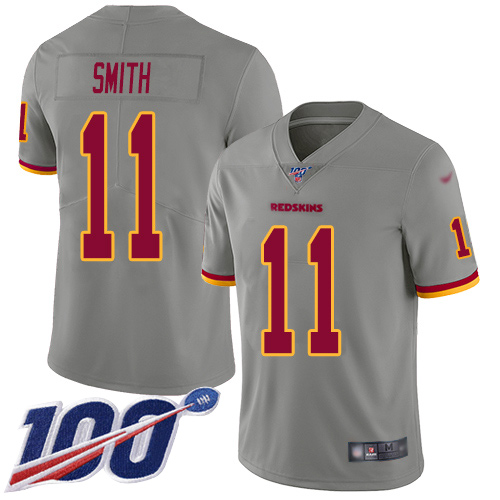 Washington Commanders #11 Alex Smith Gray Men's Stitched Limited Inverted Legend 100th Season Jersey Men's