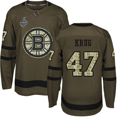 Adidas Boston Bruins #47 Torey Krug Green Salute to Service Stanley Cup Final Bound Stitched Jersey Men's
