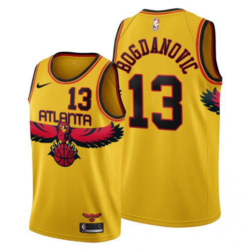 Atlanta Atlanta Hawks #13 Bogdan Bogdanovic Youth 2021-22 City Edition Gold Jersey Youth