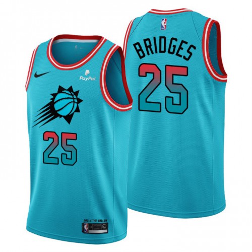 Phoenix Suns #25 Mikal Bridges Mens 2022-23 City Edition Jersey - Cherry Blossom Blue Mens