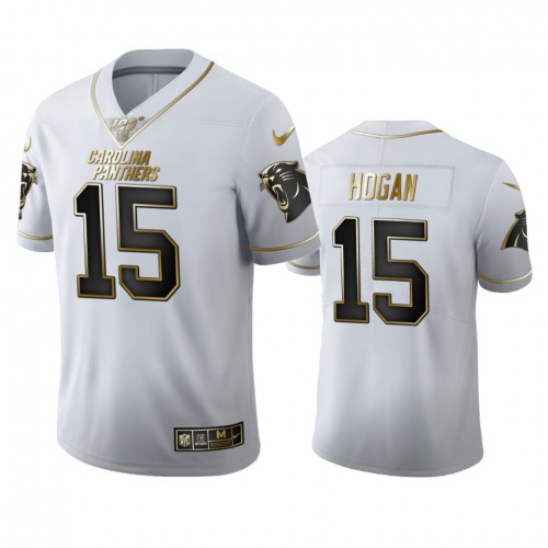 Carolina Carolina Panthers #15 Chris Hogan Men's White Golden Edition Vapor Limited 100 Jersey Men's