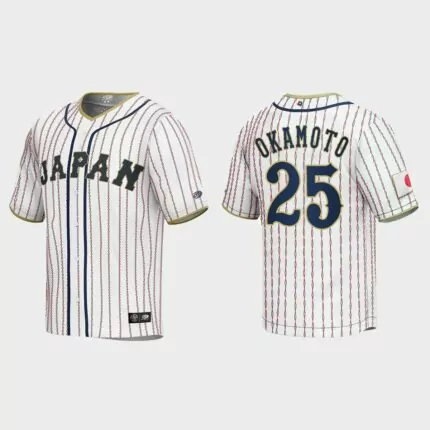 Kazuma Okamoto Japan Baseball 2023 World Baseball Classic Jersey – White