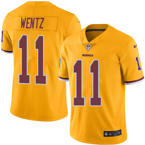 Washington Commanders #11 Carson Wentz Gold Youth Stitched Limited Rush Jersey Youth