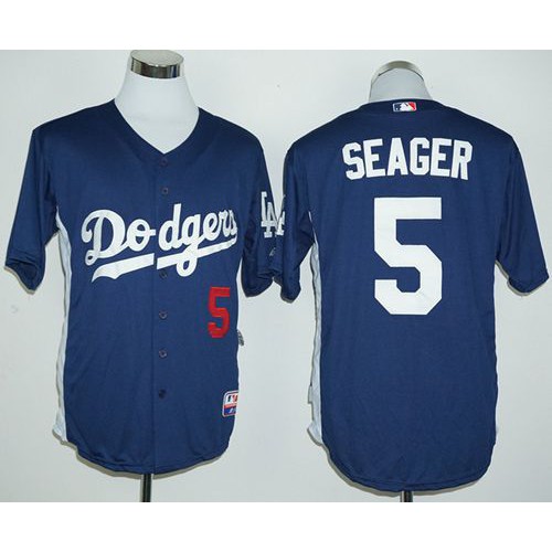 Los Angeles Dodgers #5 Corey Seager Navy Blue Cooperstown Stitched Jersey Men's