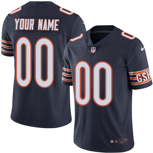 Chicago Bears Customized Navy Blue Team Color Stitched Vapor Untouchable Limited Men's Jersey