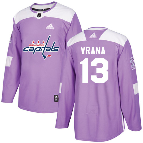 Adidas Washington Capitals #13 Jakub Vrana Purple Authentic Fights Cancer Stitched Jersey Men's