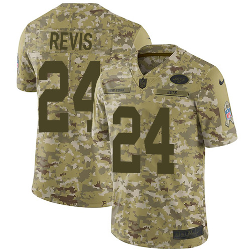 Jets #24 Darrelle Revis Camo Men's Stitched Limited 2018 Salute To Service Jersey