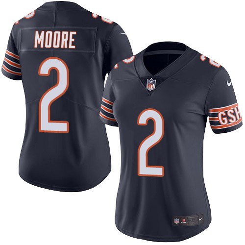 Bears #2 D.J. Moore Navy Blue Team Color Women's Stitched Vapor Untouchable Limited Jersey