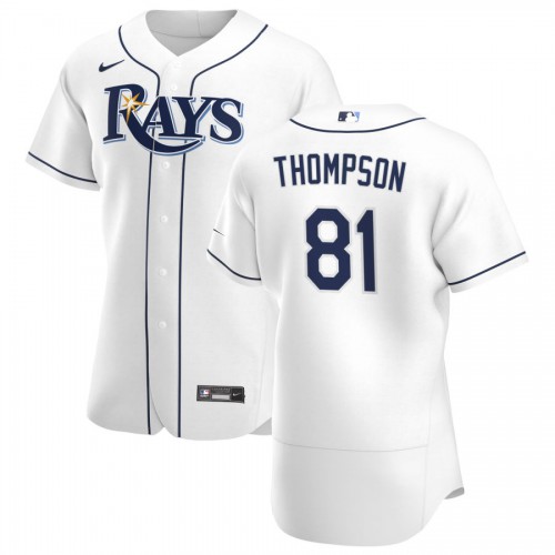 Tampa Bay Tampa Bay Rays #81 Ryan Thompson Men's White Home 2020 Authentic Player Jersey Men's